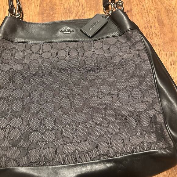 Coach Canvas and Leather Logo Tote Bag Women's F27579 - Picture 2 of 12